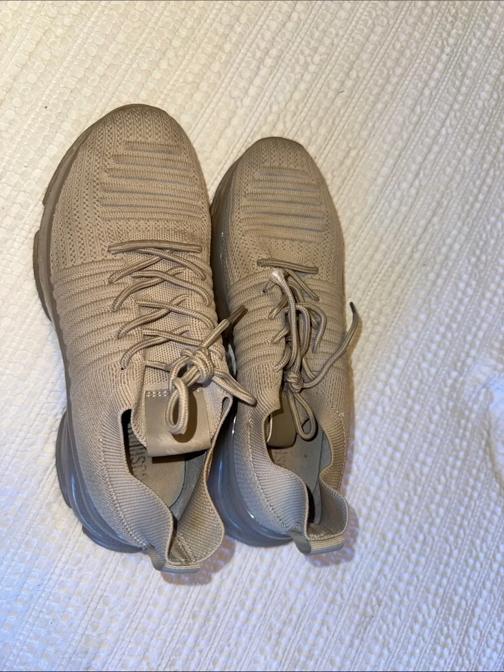 Apolo Beige Knit Athletic Sneakers